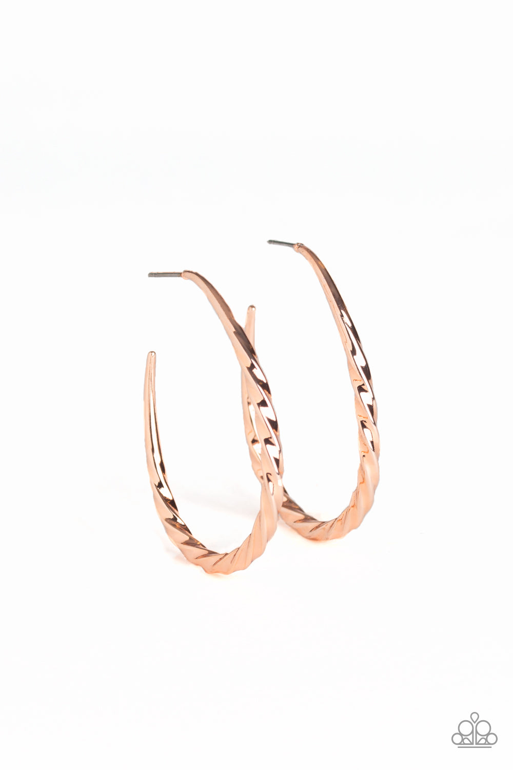 Paparazzi Twisted Edge - Rose Gold Earrings - Pusher P