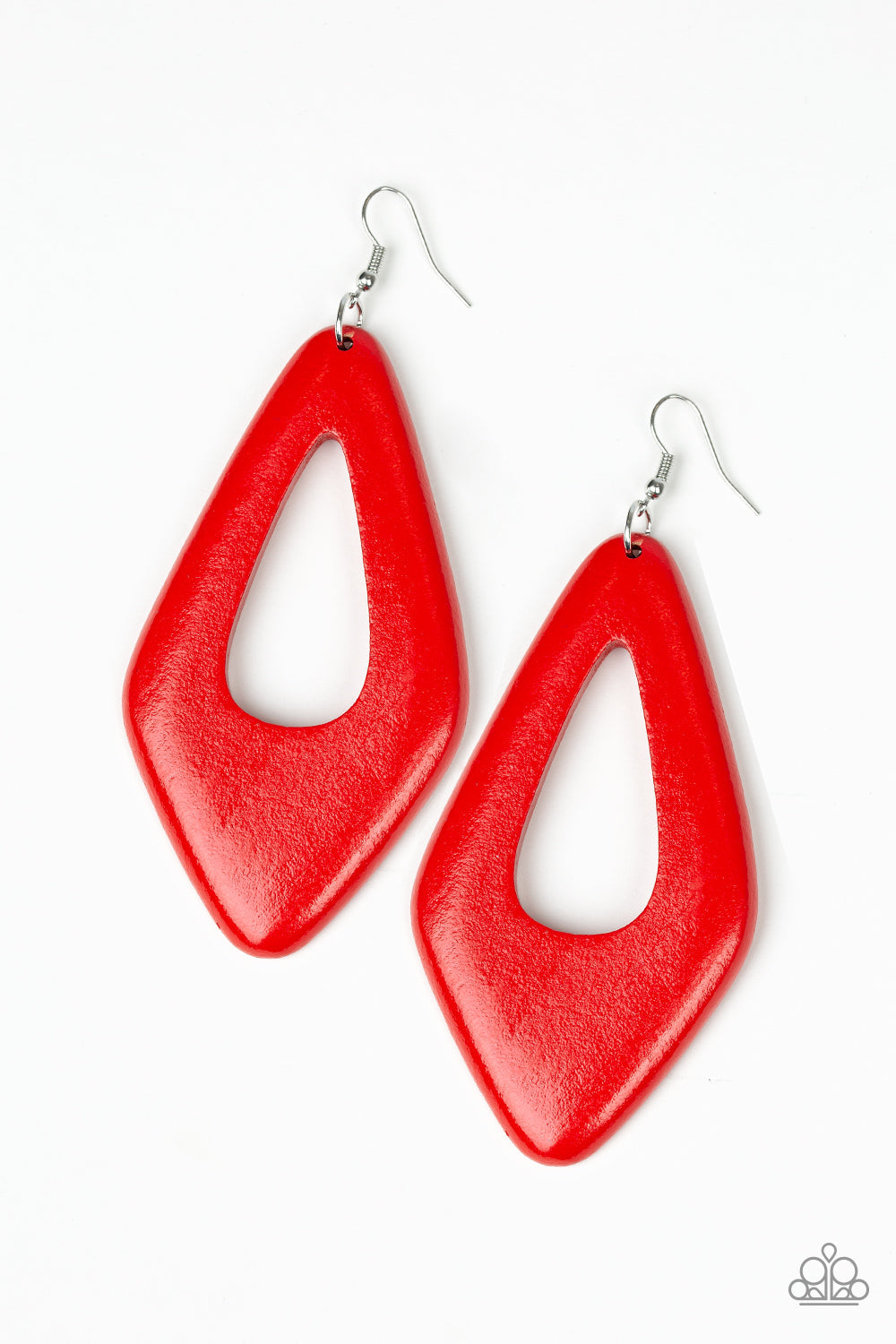 Paparazzi A SHORE Bet - Red Wooden Earrings
