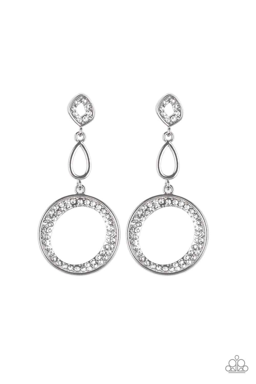 Paparazzi On The Glamour Scene - White Post Earrings - Pusher P