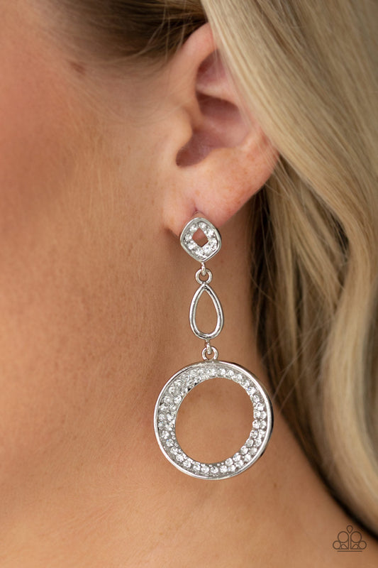 Paparazzi On The Glamour Scene - White Post Earrings - Pusher P