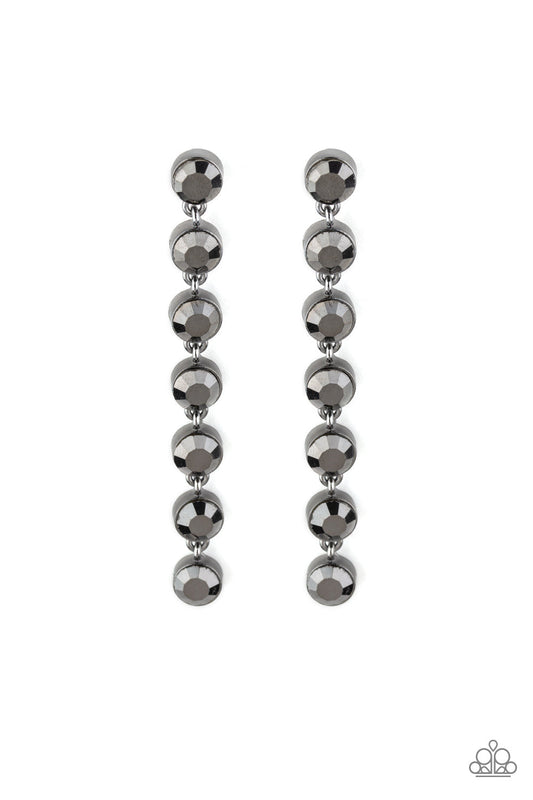 Paparazzi Dazzling Debonair - Black Earrings - Pusher P