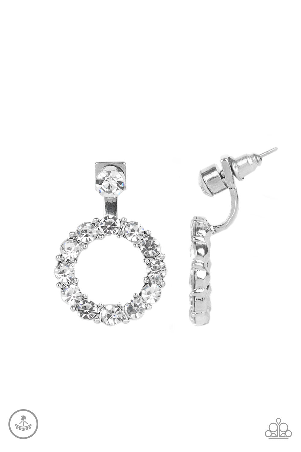 Paparazzi Diamond Halo - White Earrings - Pusher P