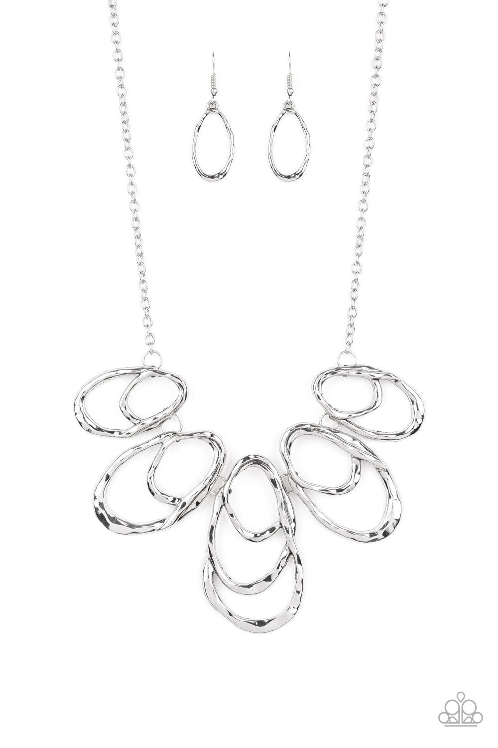 Paparazzi Terra Storm - Silver Teardrop Necklace - Pusher P