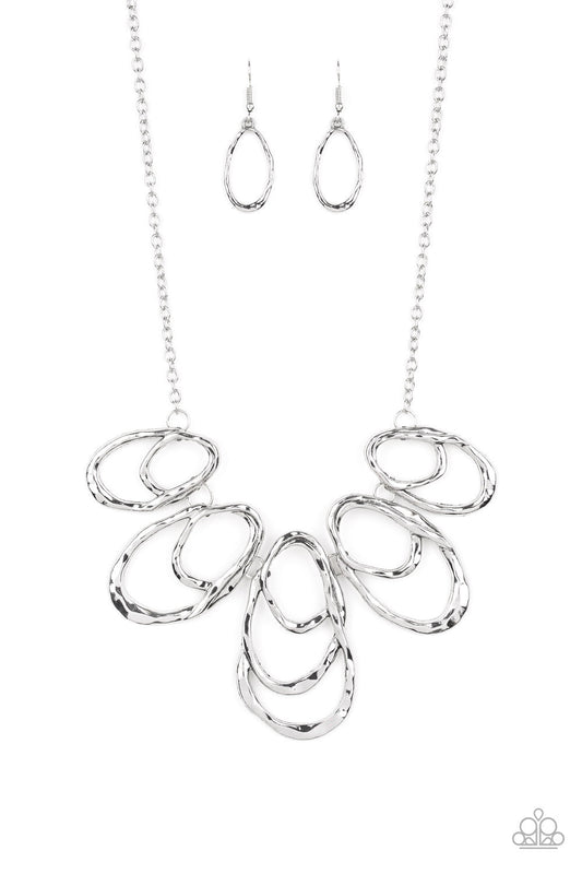 Paparazzi Terra Storm - Silver Teardrop Necklace