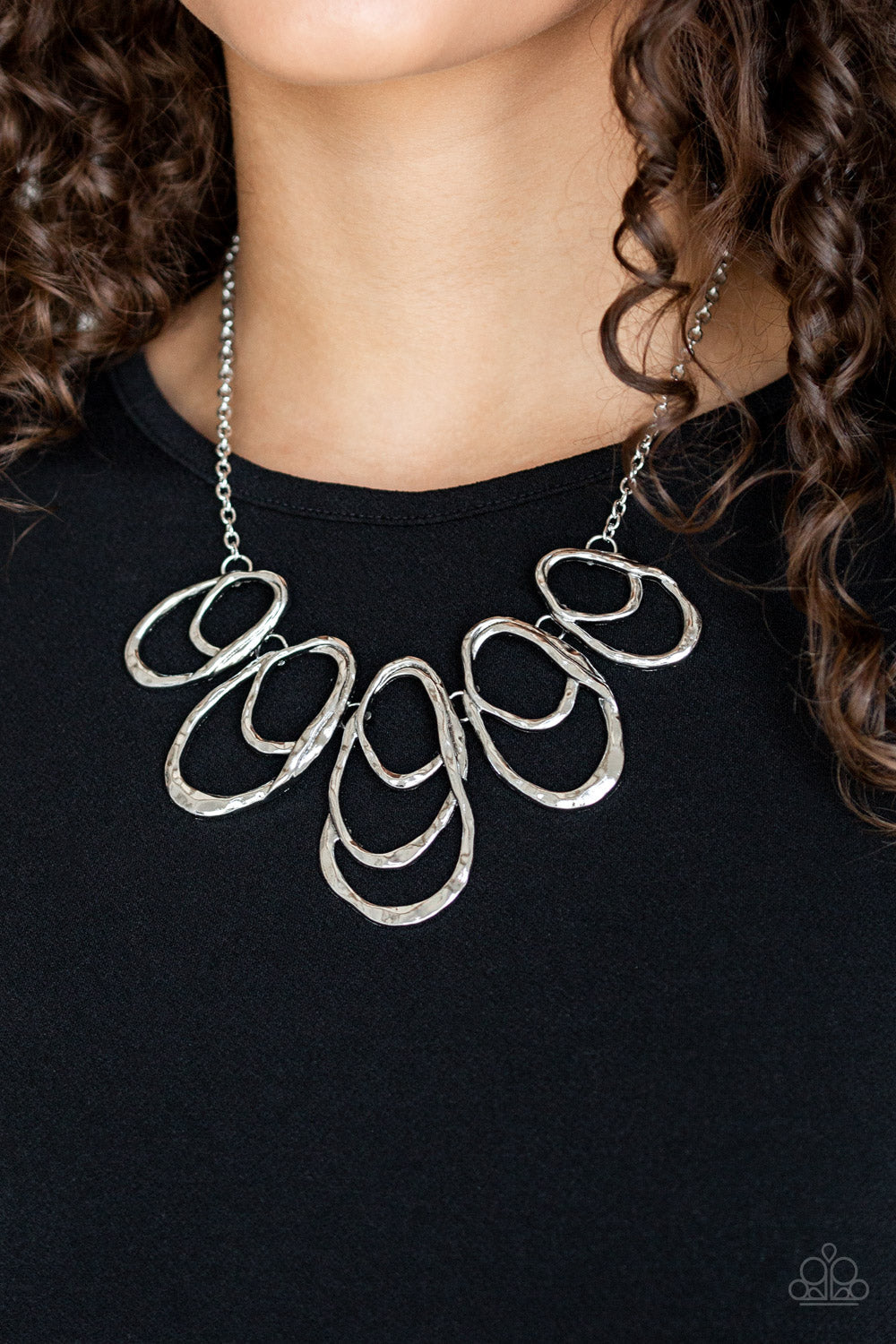 Paparazzi Terra Storm - Silver Teardrop Necklace - Pusher P