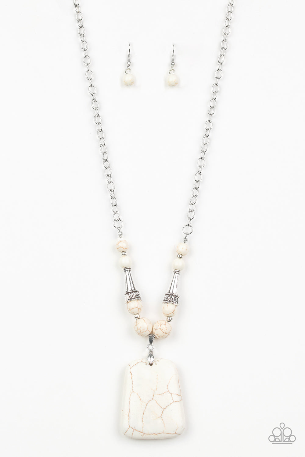Paparazzi Sandstone Oasis - White Necklace - Pusher P