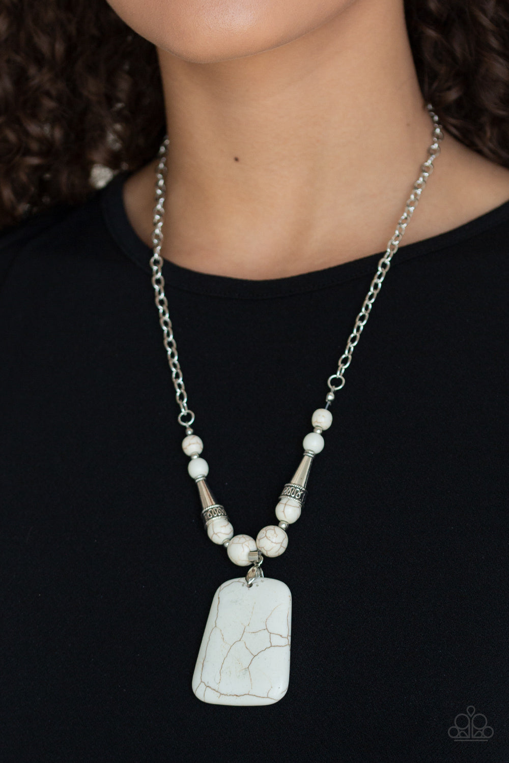 Paparazzi Sandstone Oasis - White Necklace - Pusher P