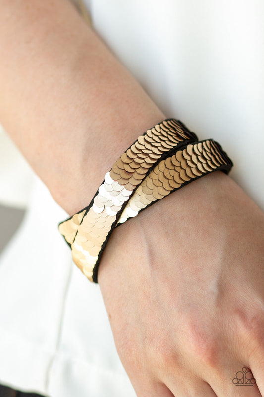 Paparazzi Under The SEQUINS - Brown/Red Bracelet - Pusher P