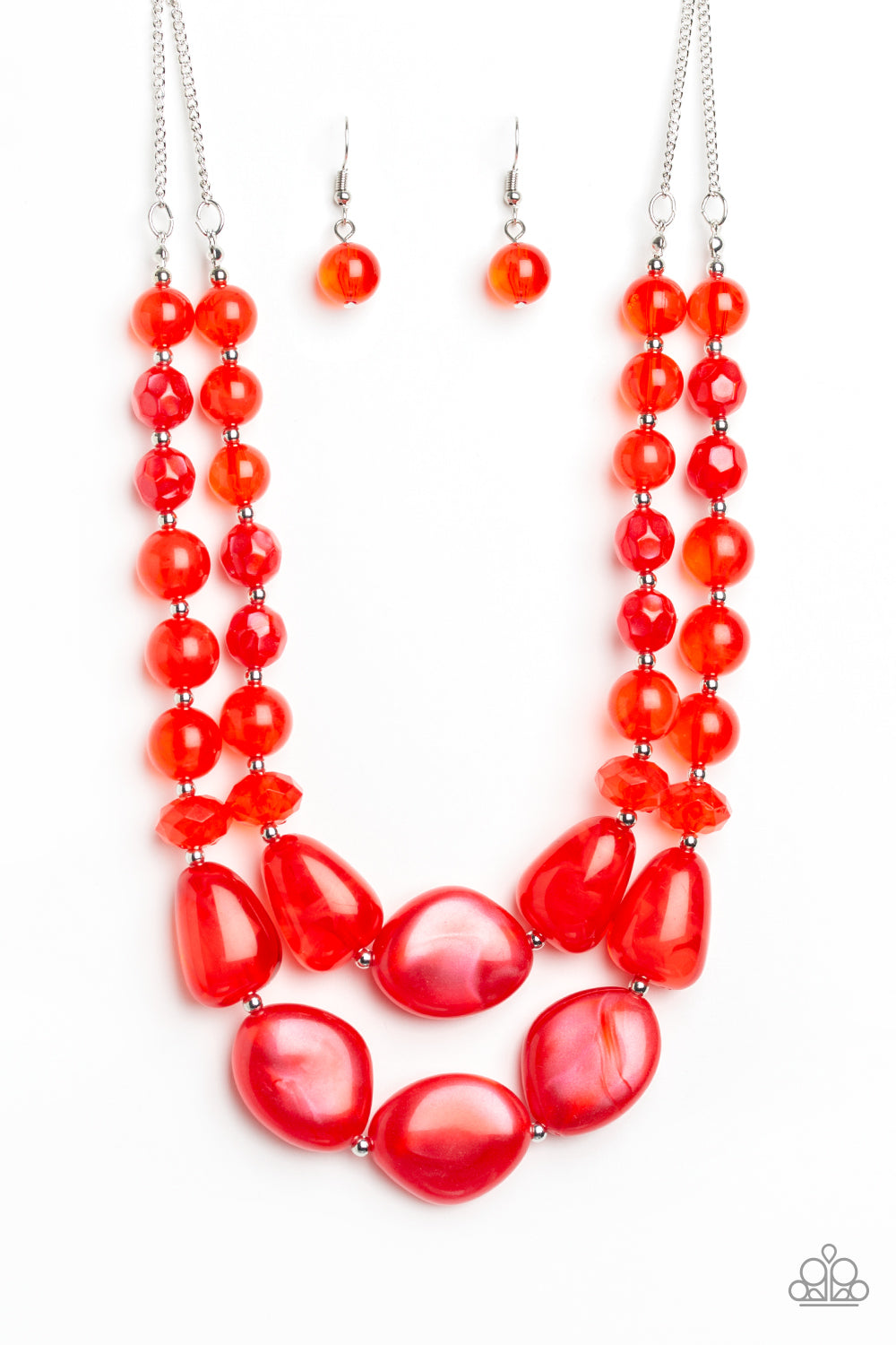 Bead Necklace - Paparazzi Beach Glam - Red Necklace Paparazzi jewelry image