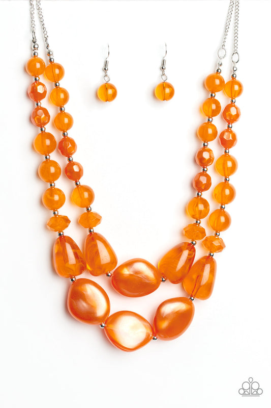 Paparazzi Beach Glam - Orange Necklace - Pusher P