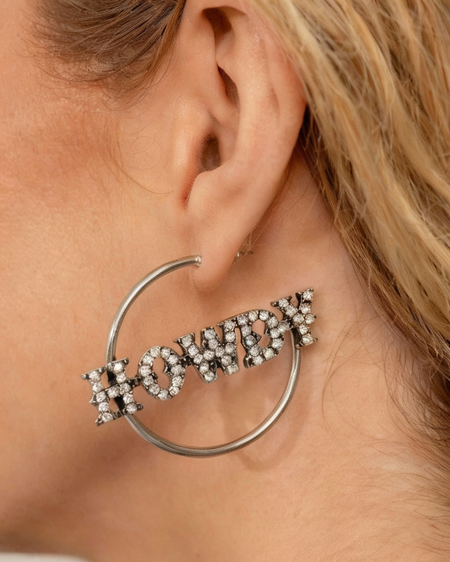 Howdy Hoedown - White Earrings