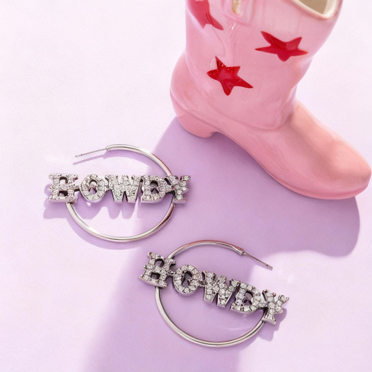 Howdy Hoedown - White Earrings