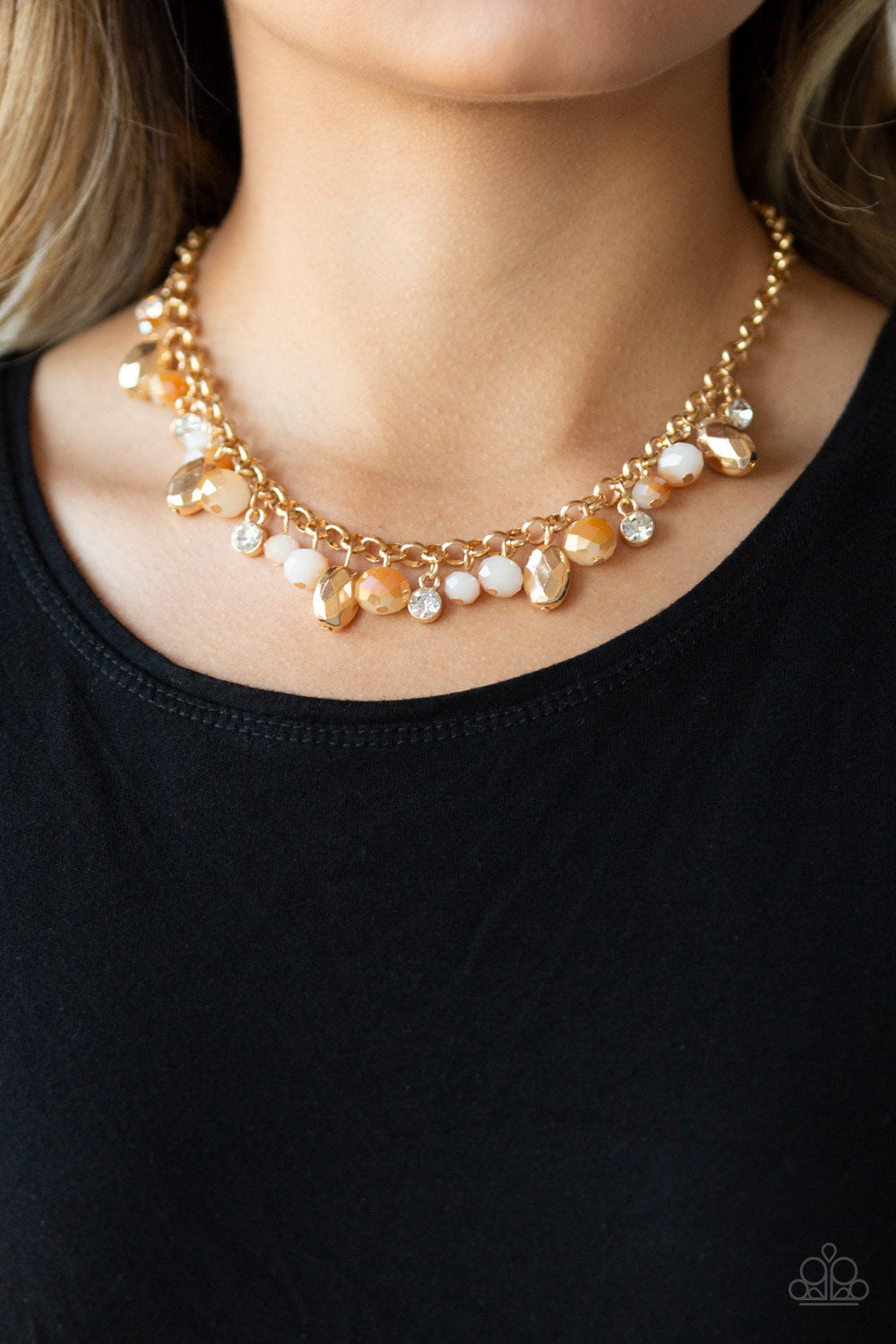 Paparazzi Downstage Dazzle - Gold Necklace - Pusher P