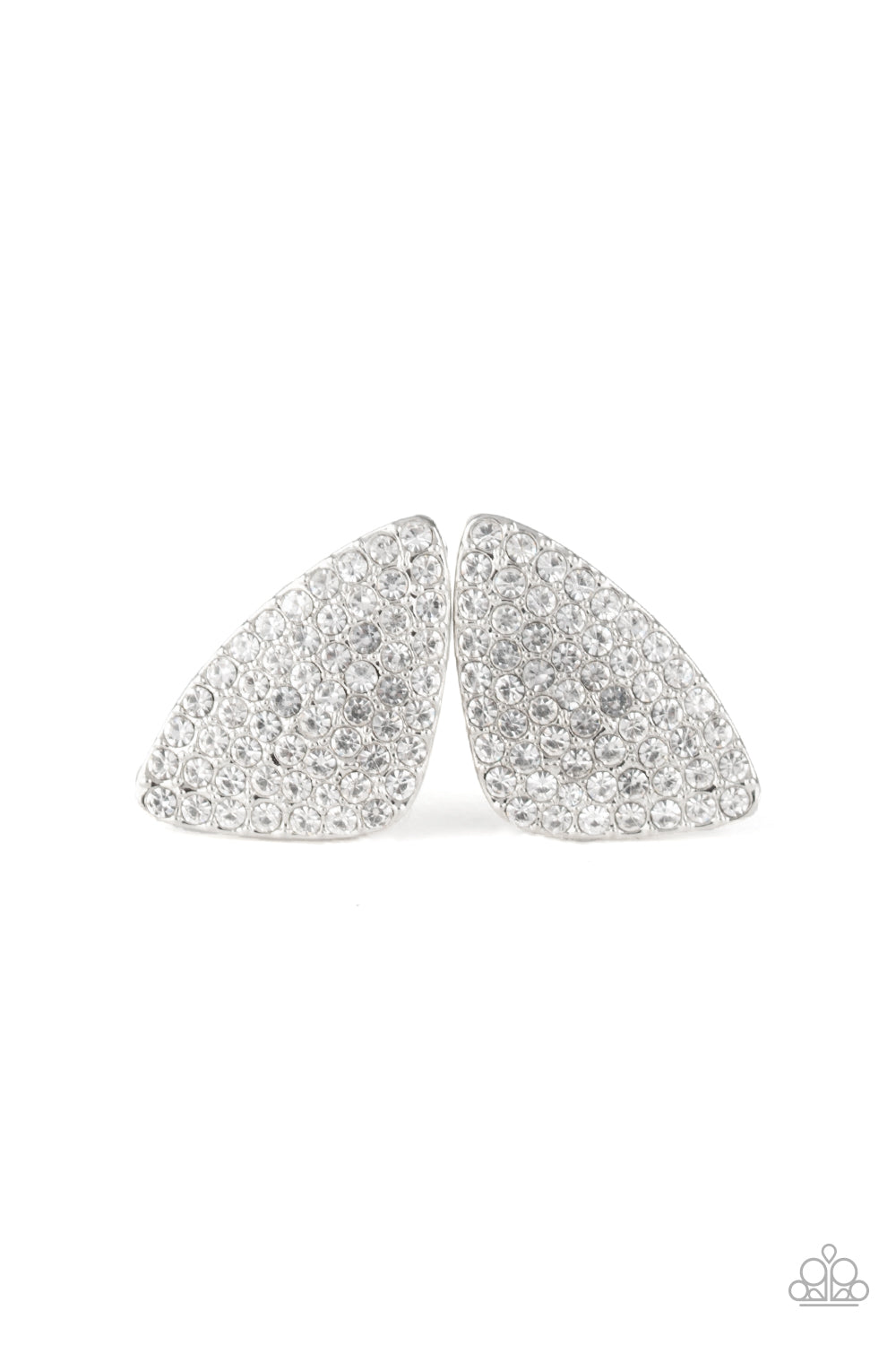 Paparazzi Supreme Sheen - White Post Earrings - Pusher P