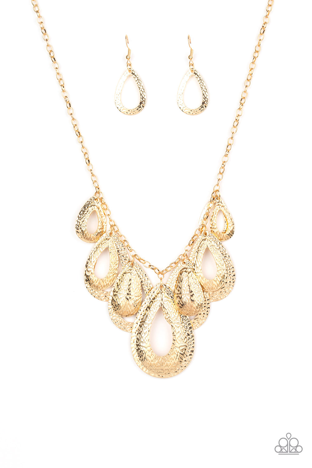 Paparazzi Teardrop Tempest - Gold Necklace - Pusher P