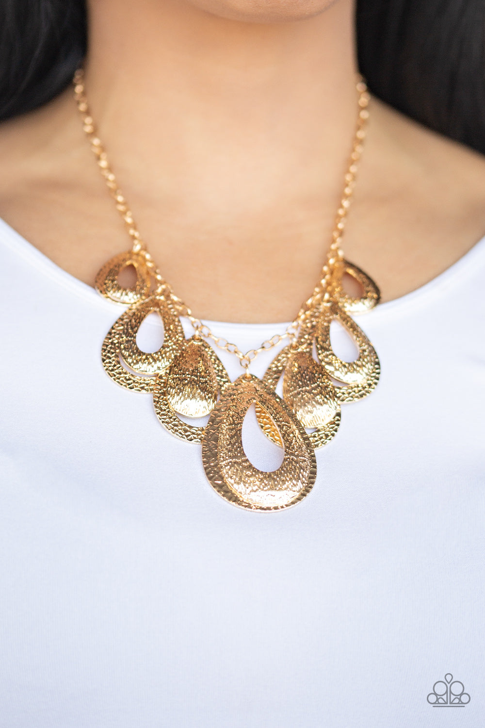 Paparazzi Teardrop Tempest - Gold Necklace - Pusher P