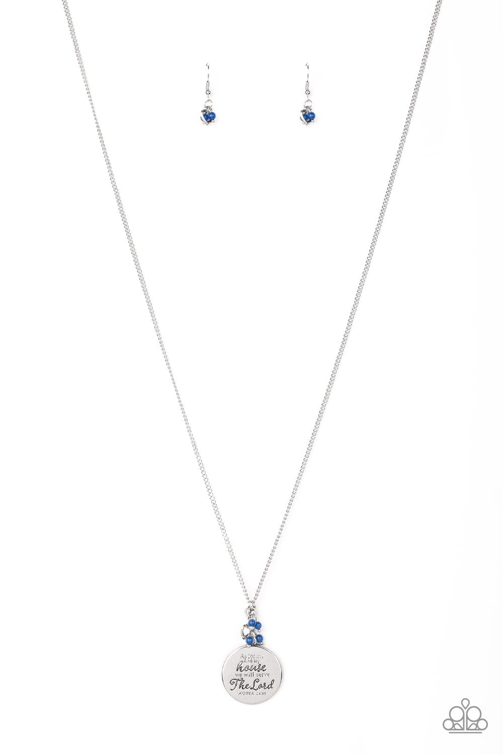 Paparazzi As for Me - Blue Inspirational Necklace - Pusher P