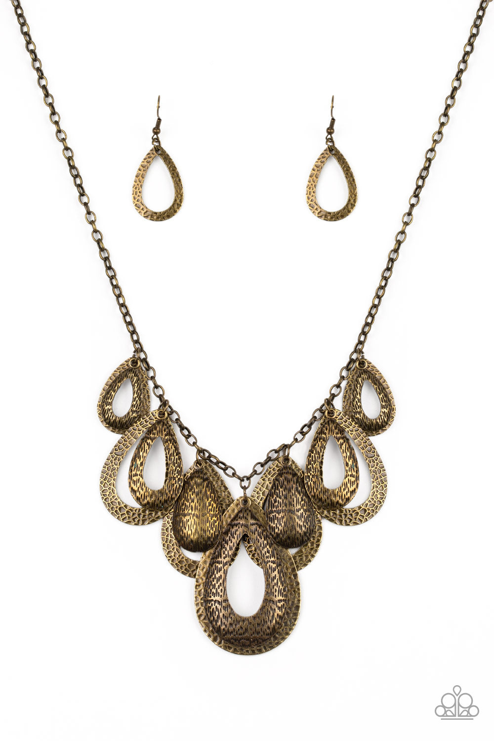 Paparazzi Teardrop Tempest - Brass Necklace - Pusher P