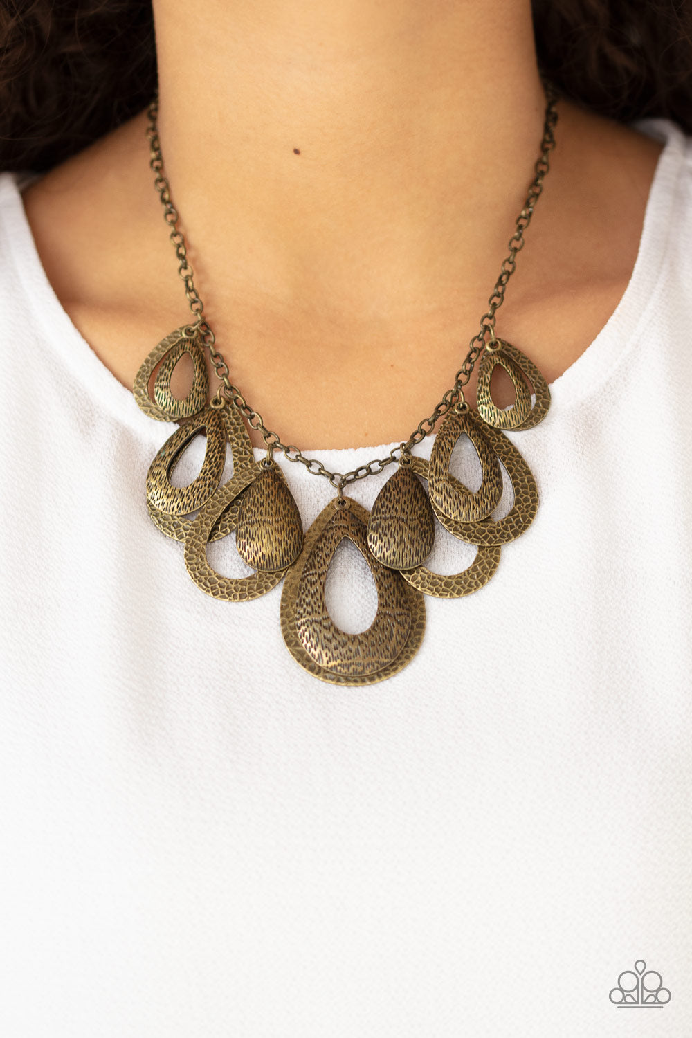Paparazzi Teardrop Tempest - Brass Necklace - Pusher P
