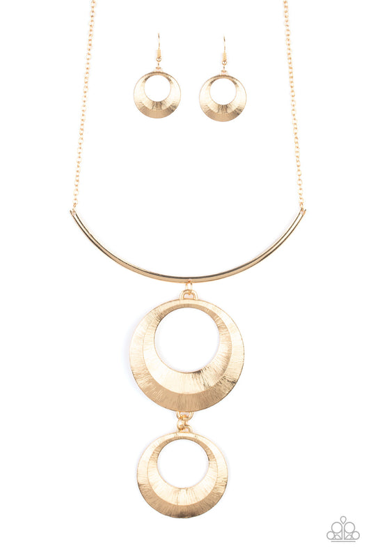 Paparazzi Egyptian Eclipse - Gold Rod Necklace