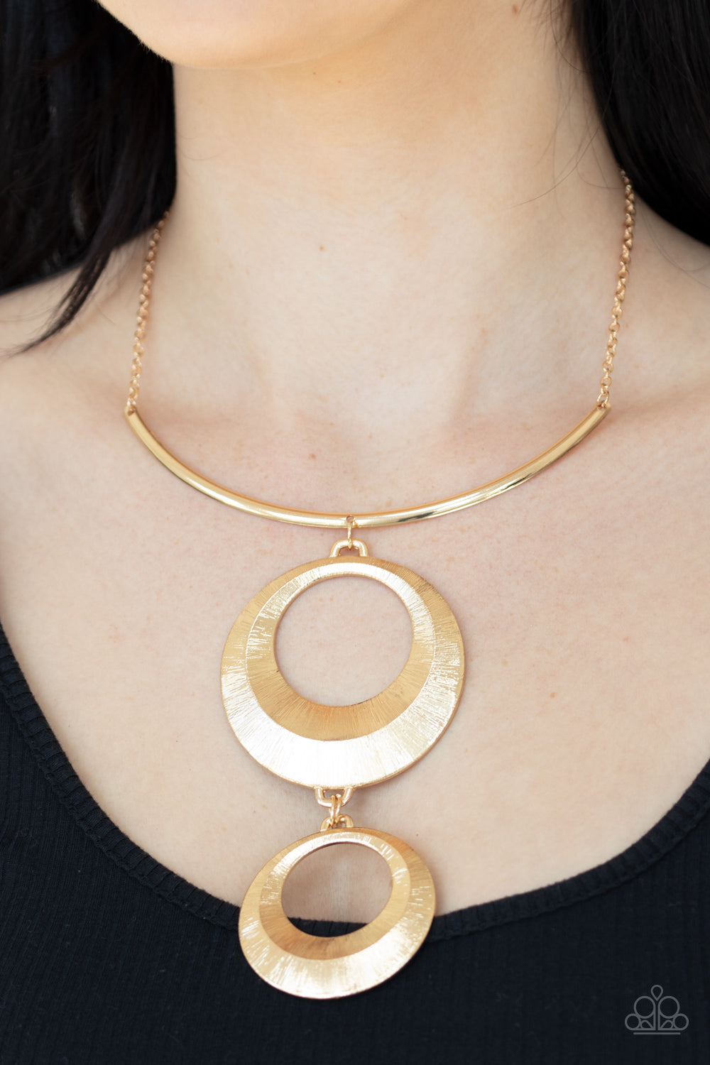 Paparazzi Egyptian Eclipse - Gold Rod Necklace