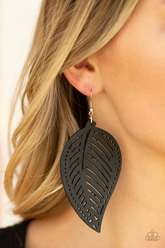 Paparazzi Amazon Zen - Black Wood Earrings - Pusher P
