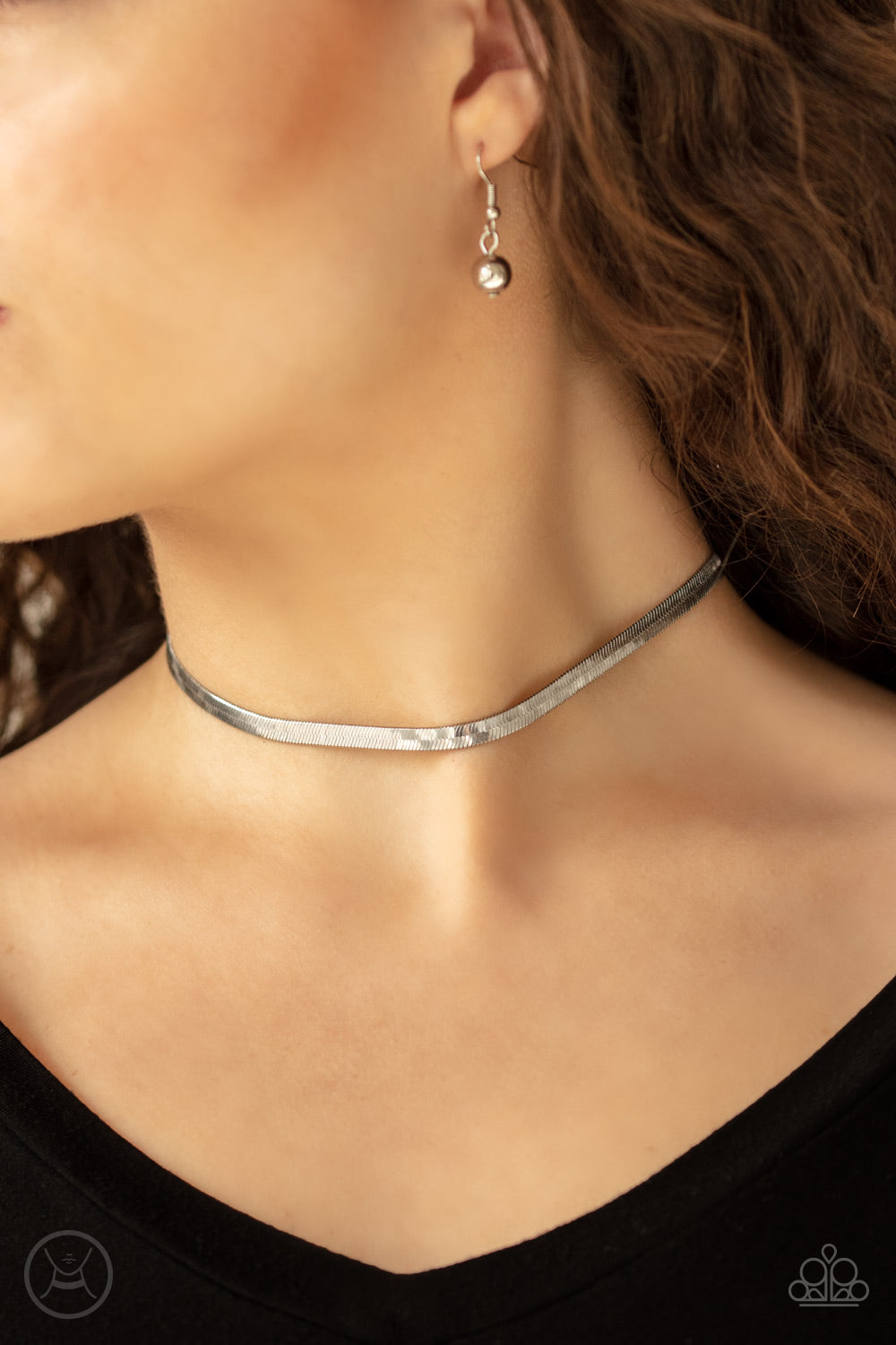 Paparazzi Serpentine Sheen - Silver Choker Necklace - Pusher P