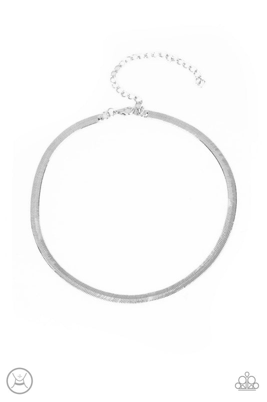 Paparazzi Serpentine Sheen - Silver Choker Necklace - Pusher P