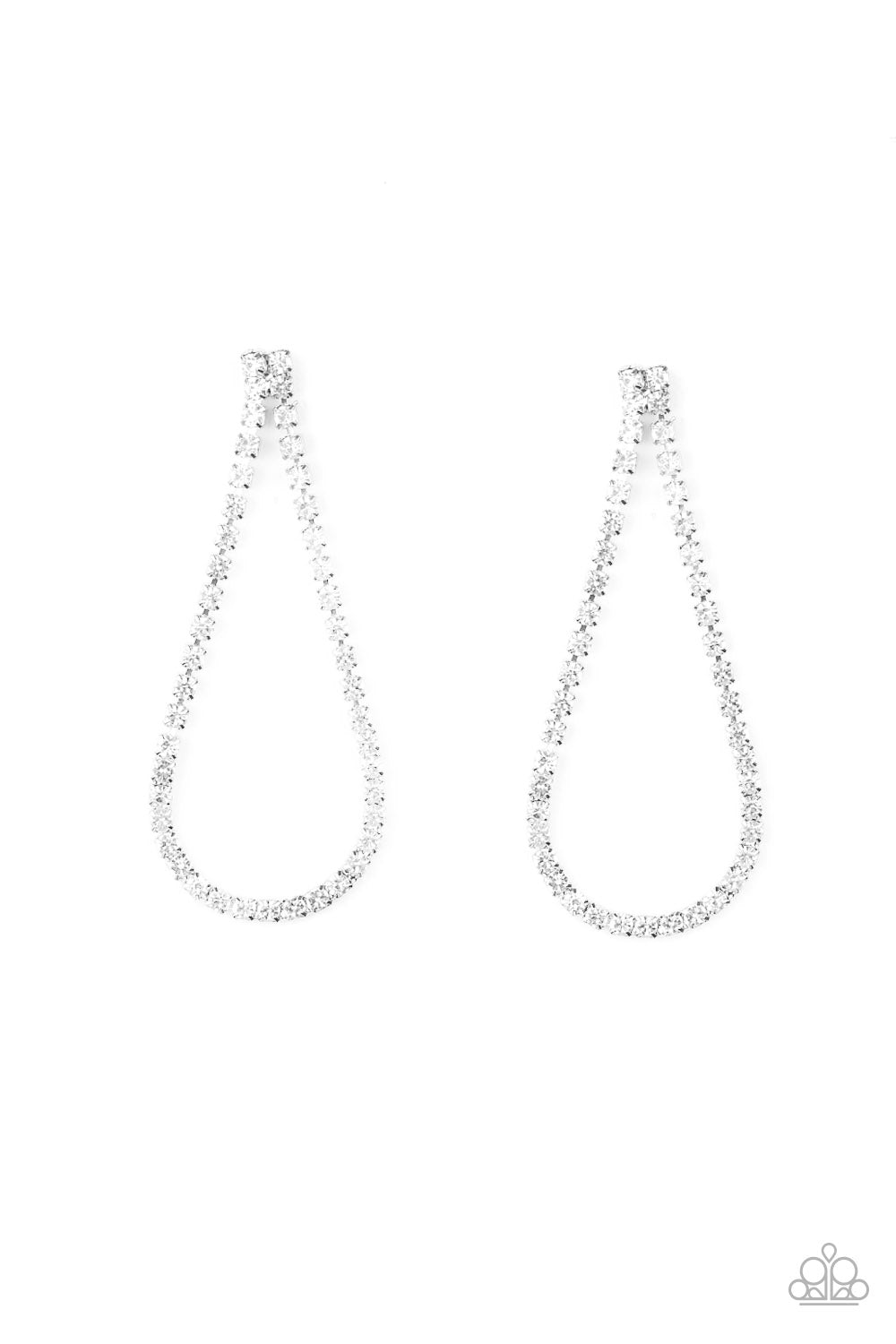 Paparazzi Diamond Drops - White Earrings - Pusher P