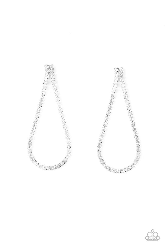 Paparazzi Diamond Drops - White Earrings - Pusher P