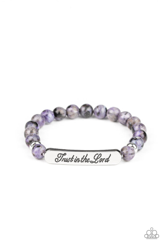 Paparazzi Keep The Trust - Purple Inspirational Bracelet - Pusher P
