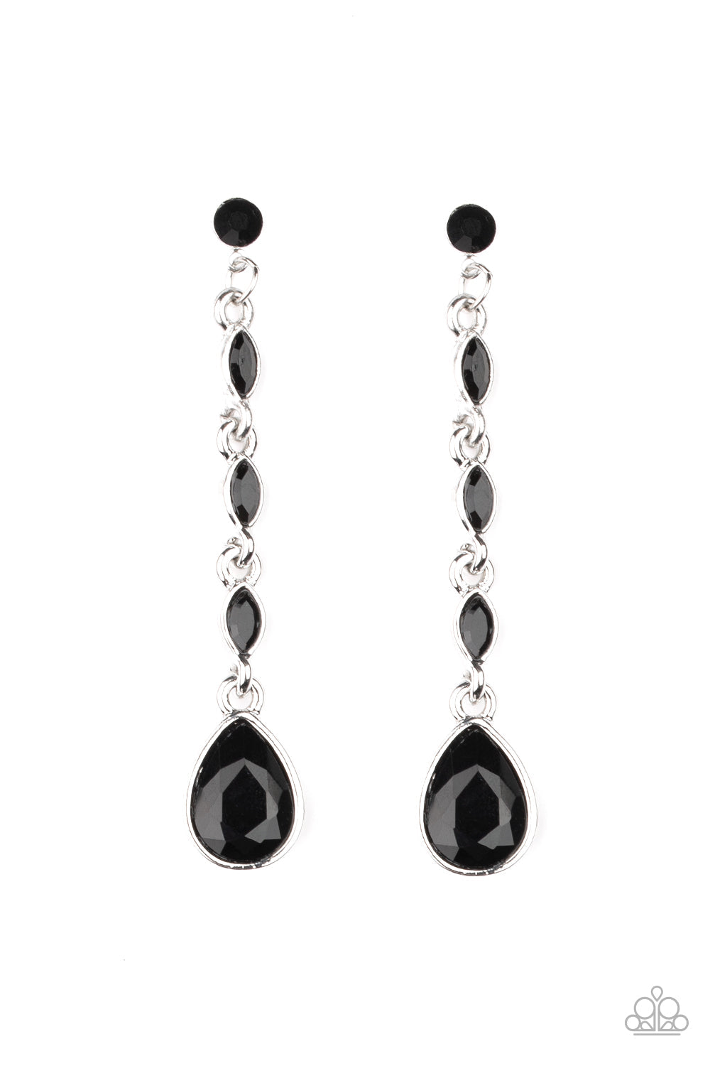 Paparazzi Must Love Diamonds - Black Rhinestones Earrings - Pusher P