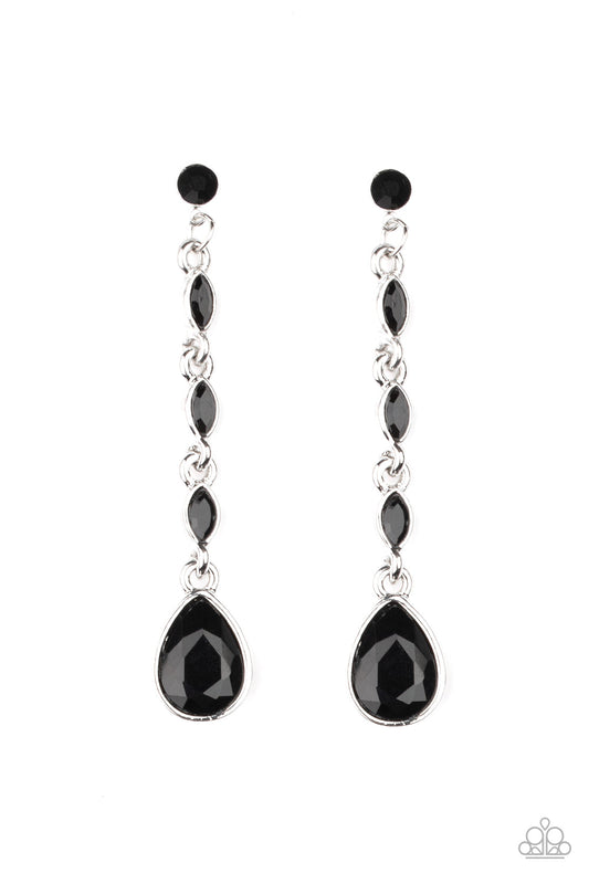 Paparazzi Must Love Diamonds - Black Rhinestones Earrings - Pusher P