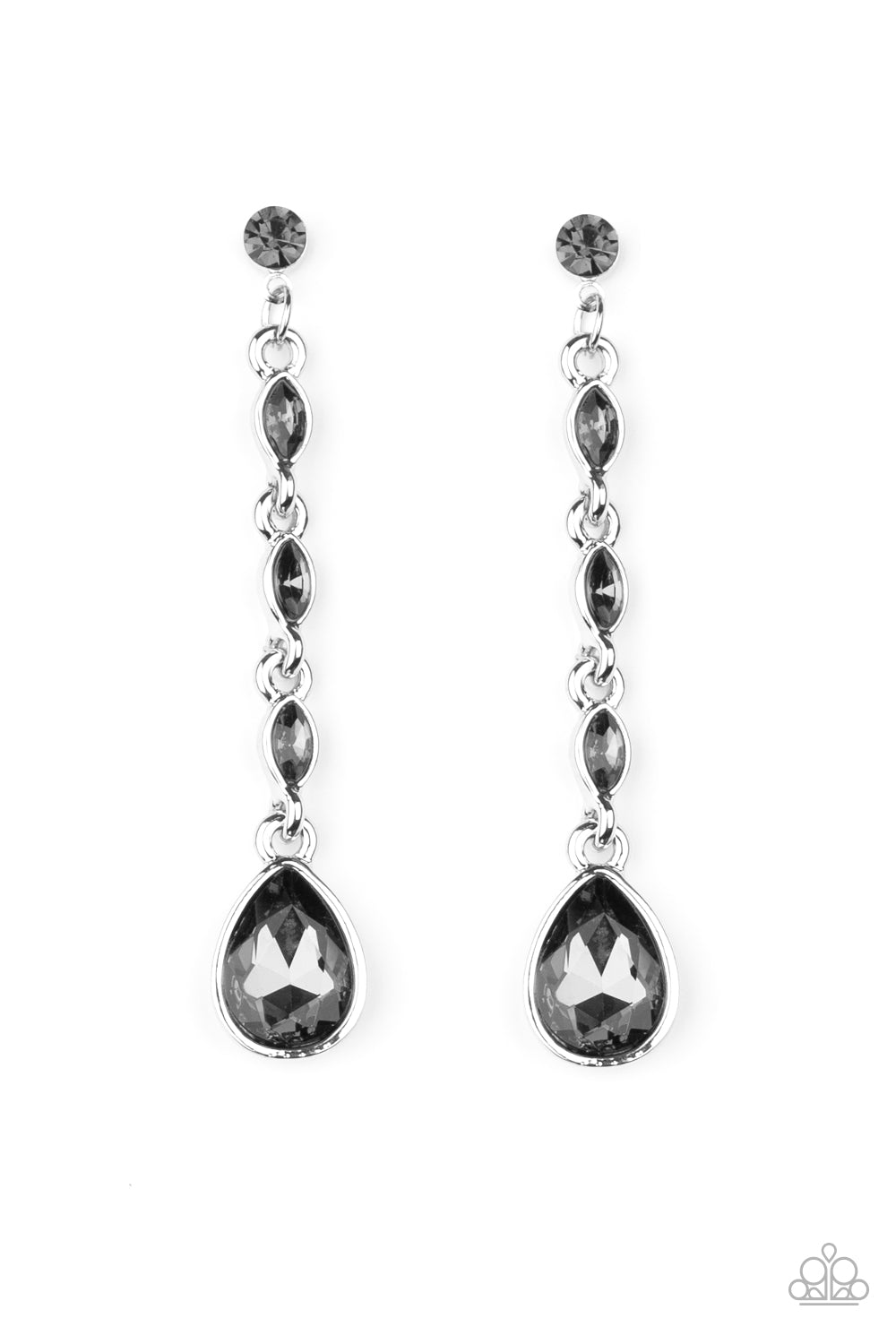 Paparazzi Must Love Diamonds - Silver Rhinestones Earrings - Pusher P