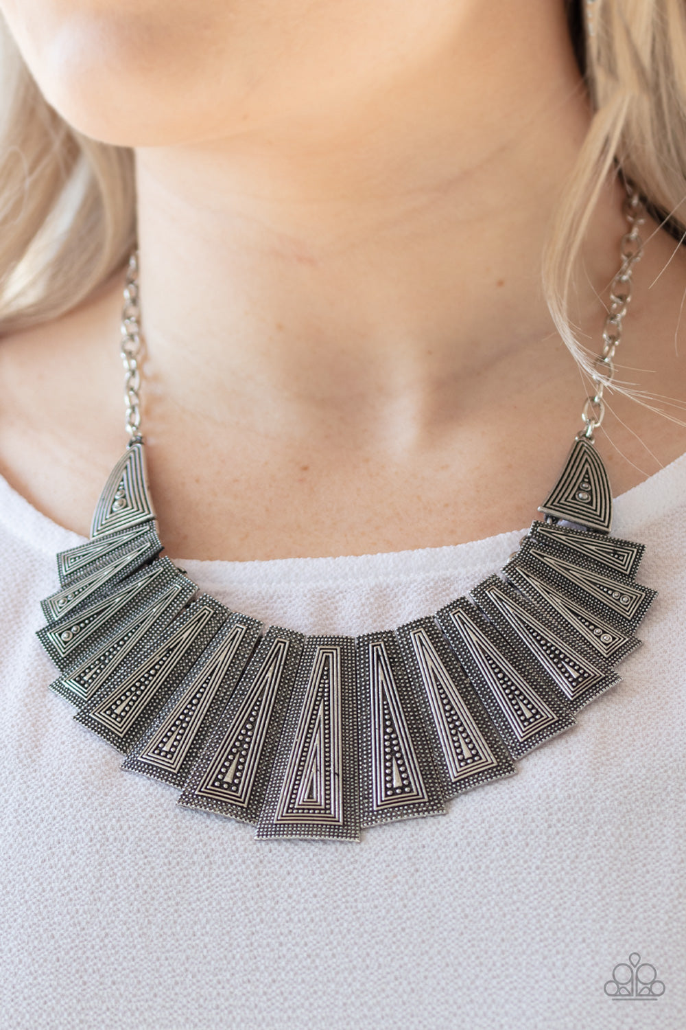 Paparazzi Metro Mane - Silver Necklace - Pusher P