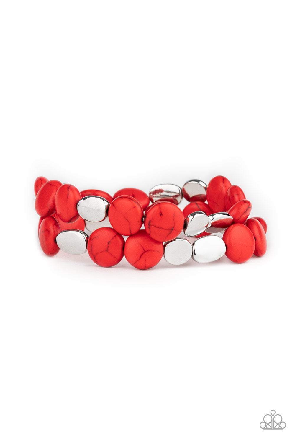 Paparazzi: Simply Sedimentary - Red Bracelet - Pusher P