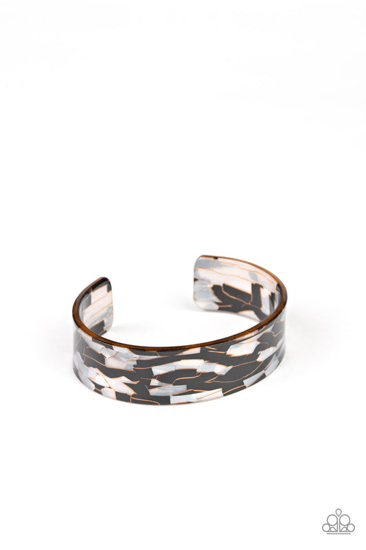 Paparazzi Glaze Daze - Black Acrylic Cuff Bracelet - Pusher P