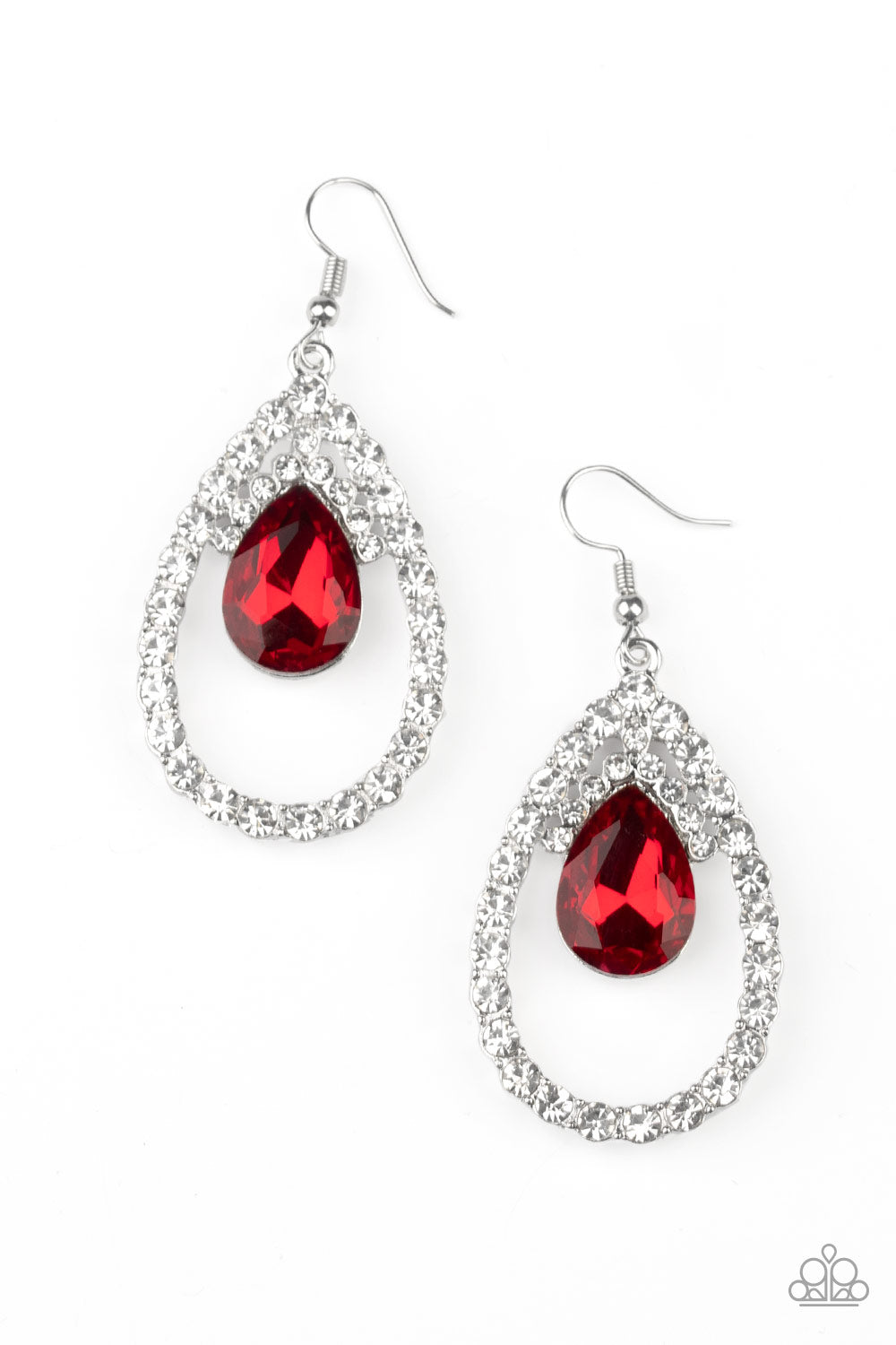 Paparazzi Trendsetting Twinkle - Red Earrings - Pusher P