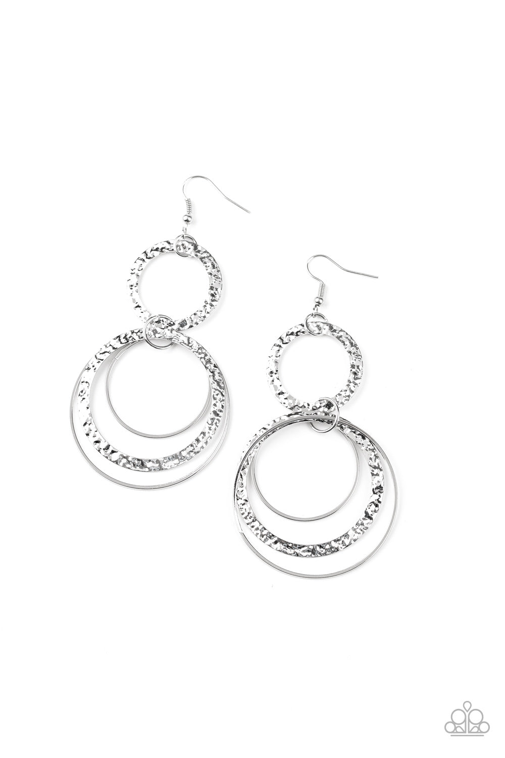 Paparazzi Eclipsed Edge - Silver Earrings - Pusher P