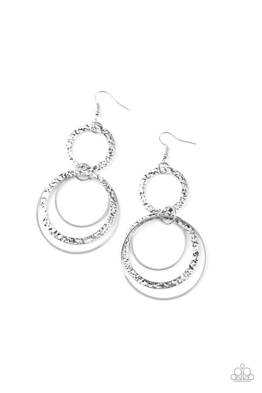 Paparazzi Eclipsed Edge - Silver Earrings - Pusher P