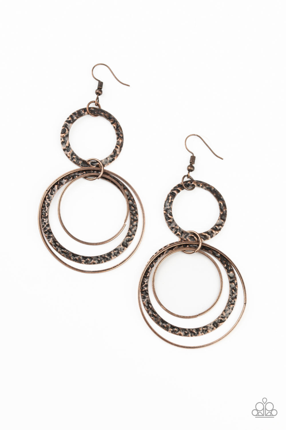 Paparazzi Eclipsed Edge - Copper Earrings - Pusher P