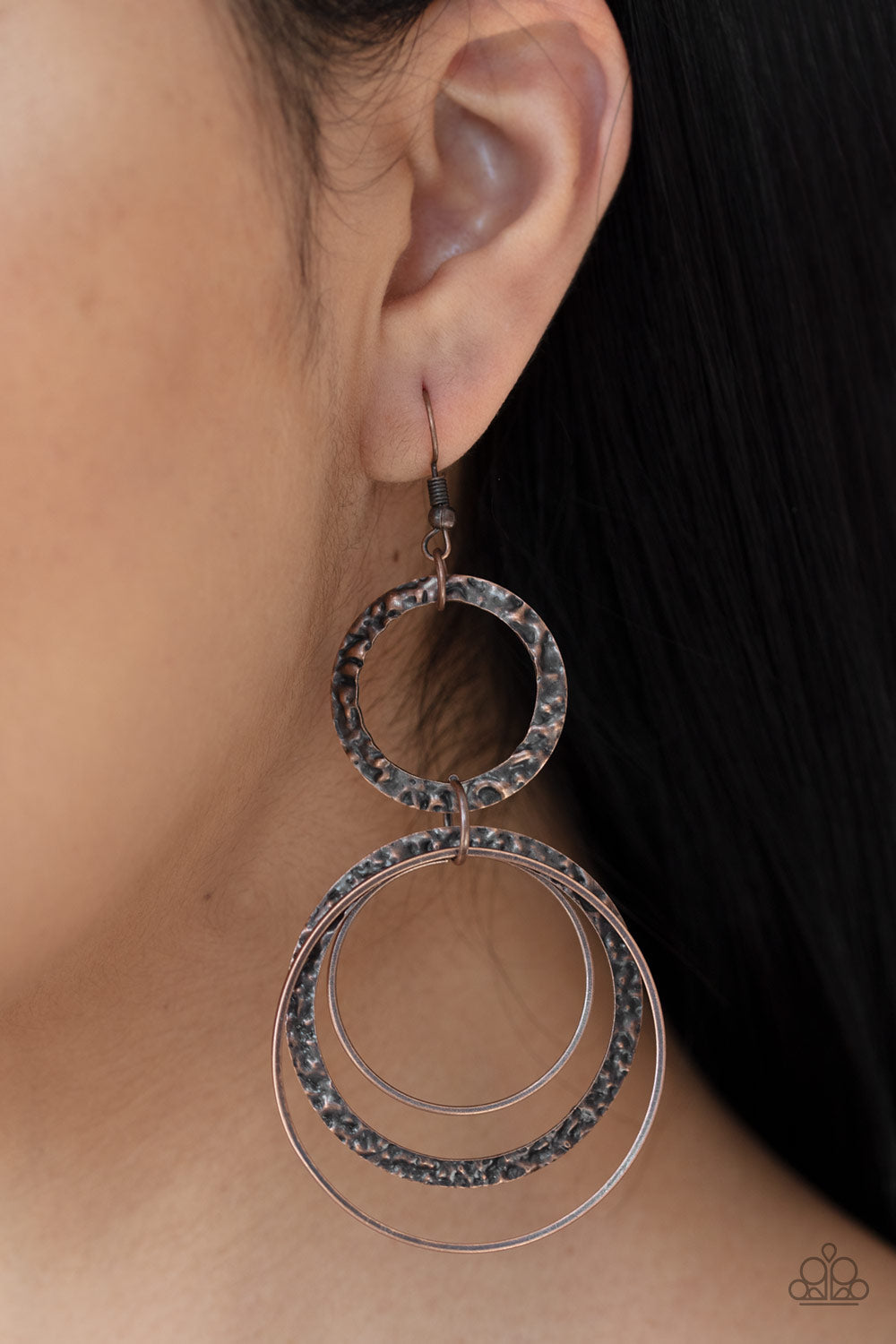 Paparazzi Eclipsed Edge - Copper Earrings - Pusher P