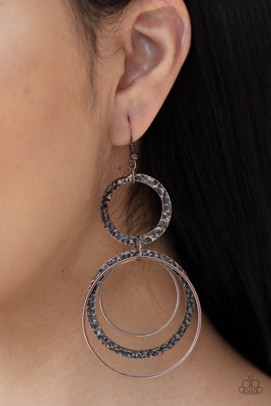 Paparazzi Eclipsed Edge - Copper Earrings - Pusher P