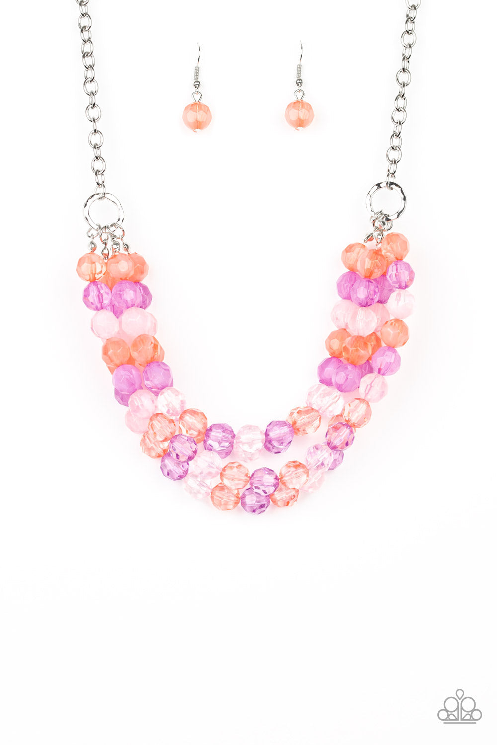 Paparazzi Summer Ice - Multi Crystal-Like Necklace - Pusher P