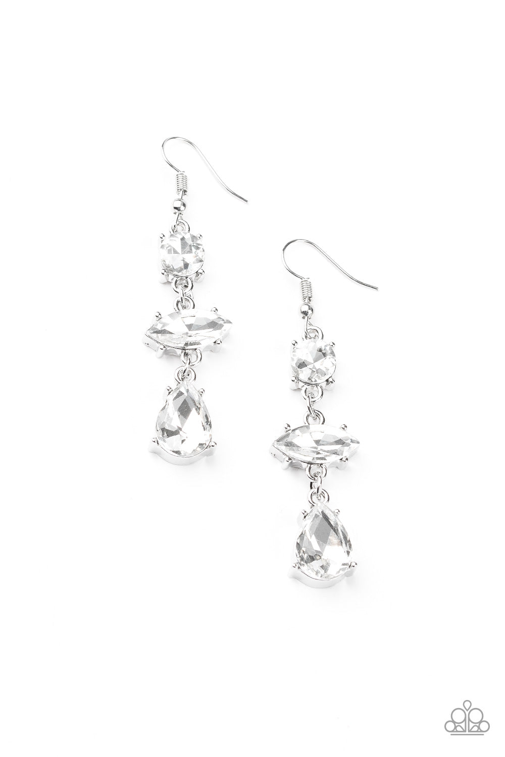Paparazzi: Starlet Twinkle - White Rhinestone Earrings - Pusher P