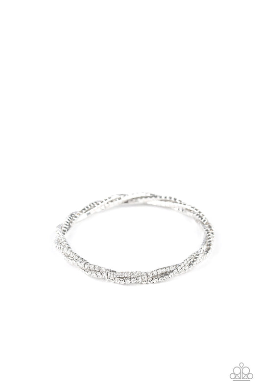 Paparazzi Glitzy Gleam - White - May 2020 Life Of The Party Exclusive - Pusher P