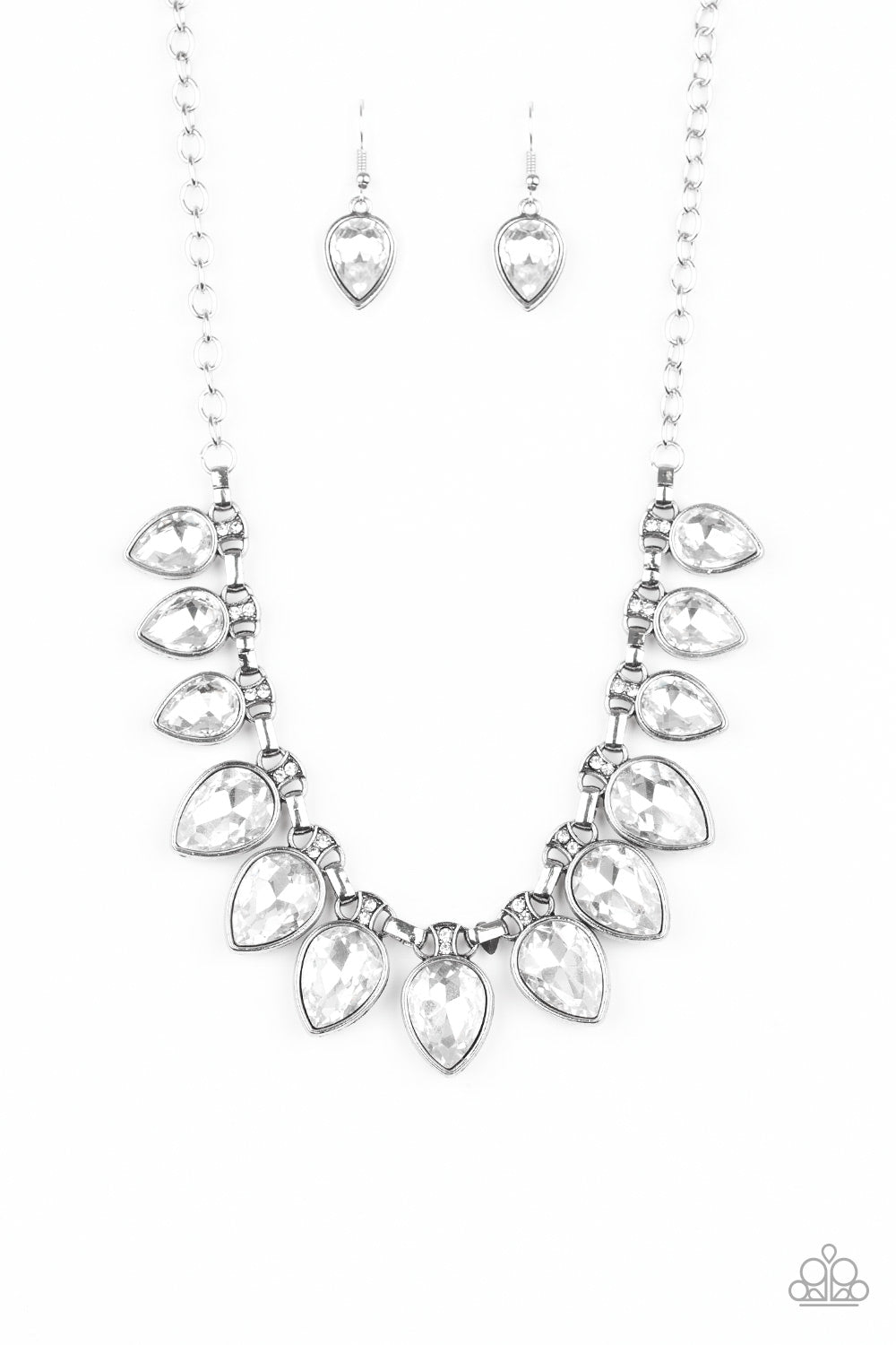 Paparazzi FEARLESS is More - White Necklace - Pusher P Jewelry - Paparazzi jewelry images
