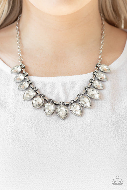 Paparazzi FEARLESS is More - White Necklace - - Paparazzi jewelry images