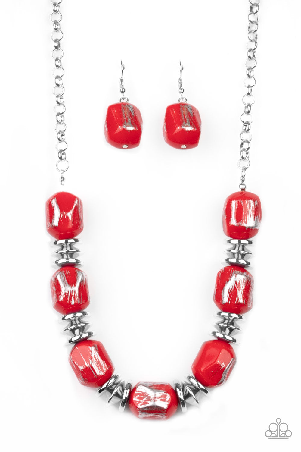 Paparazzi Girl Grit - Red Necklace - Pusher P