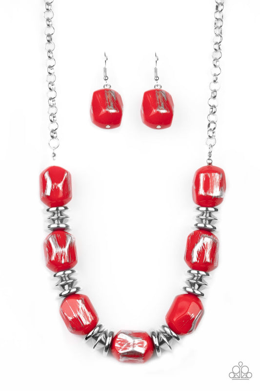 Paparazzi Girl Grit - Red Necklace - Pusher P